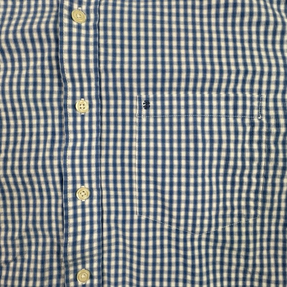 IZOD Men's 3XL Blue & White Check Button Down Dress Shirt Roomy Plus SEE DESCRIP - Picture 7 of 14